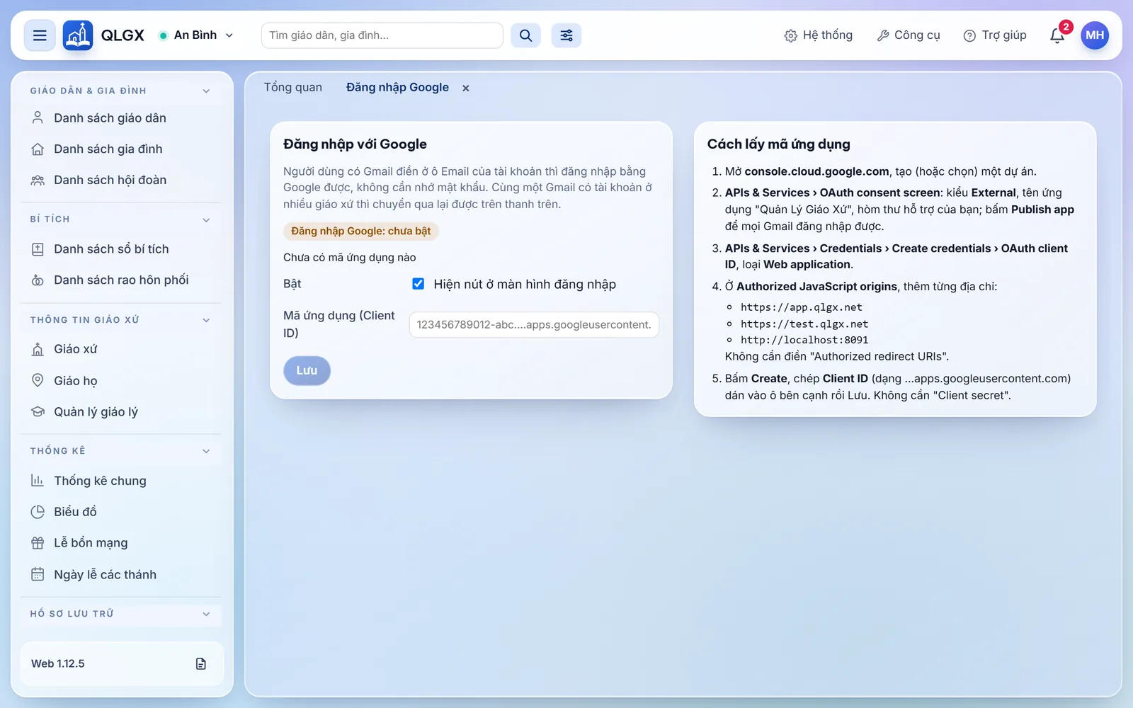 Màn Đăng nhập Google: khung bật tắt và ô Mã ứng dụng, khung Cách lấy mã ứng dụng với năm bước